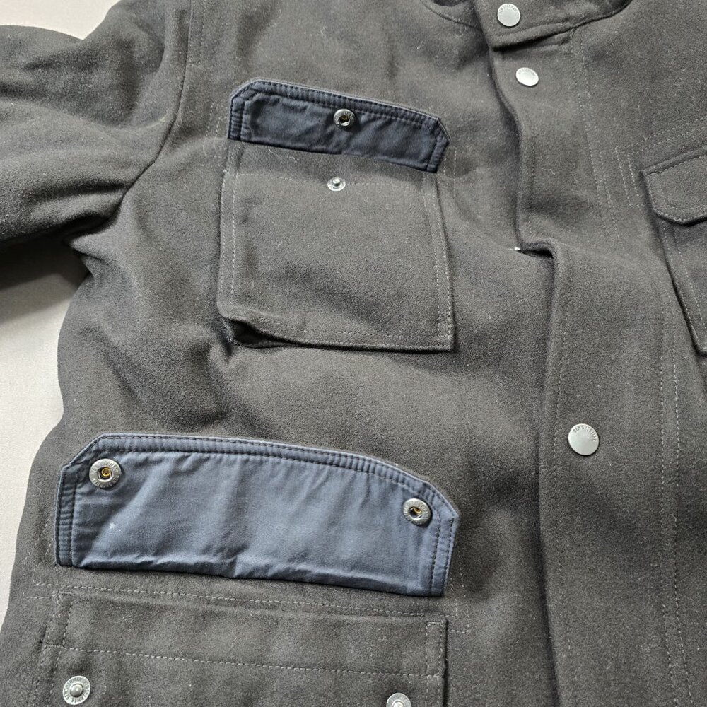 Ben Sherman Wool Blend Black Military Utility Jacket - Men XXL Quilted Lining - Picture 5 of 12